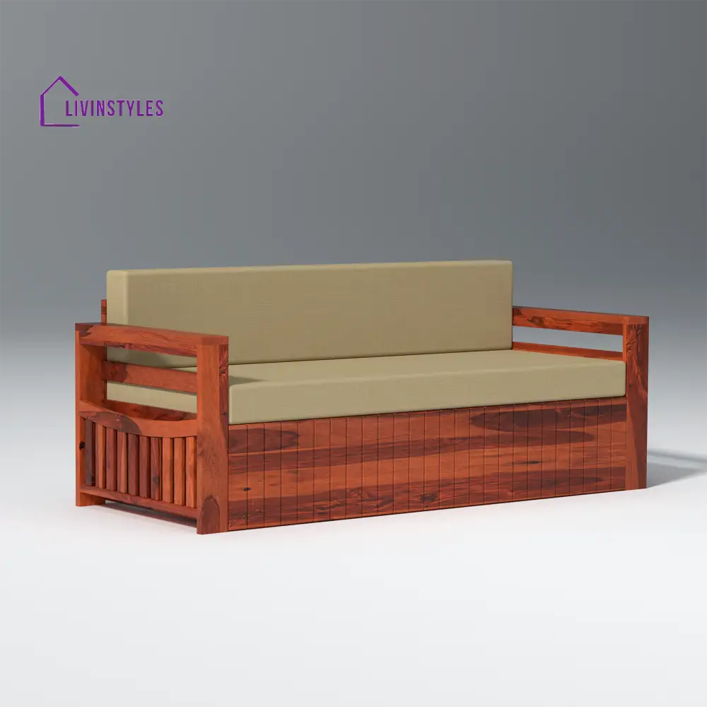 Matvey Retreat Sofa Cum Bed With Box Storage In Reddish Rosewood sofa