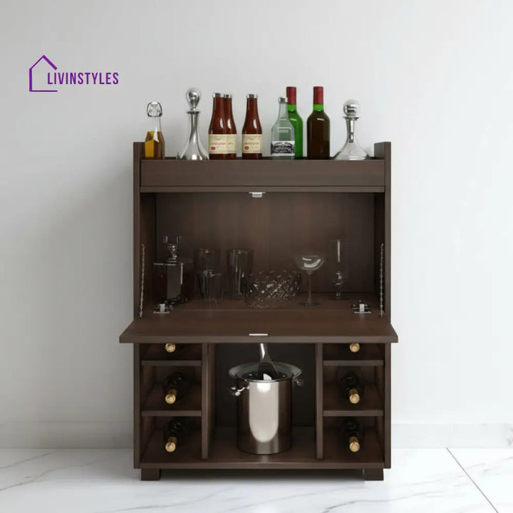 Matvii Bar Cabinet & Counter in Dark Finish