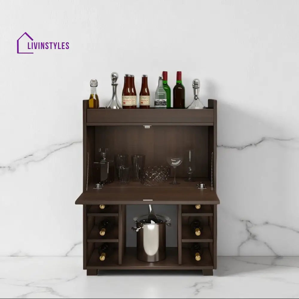 Matvii Bar Cabinet & Counter in Dark Finish