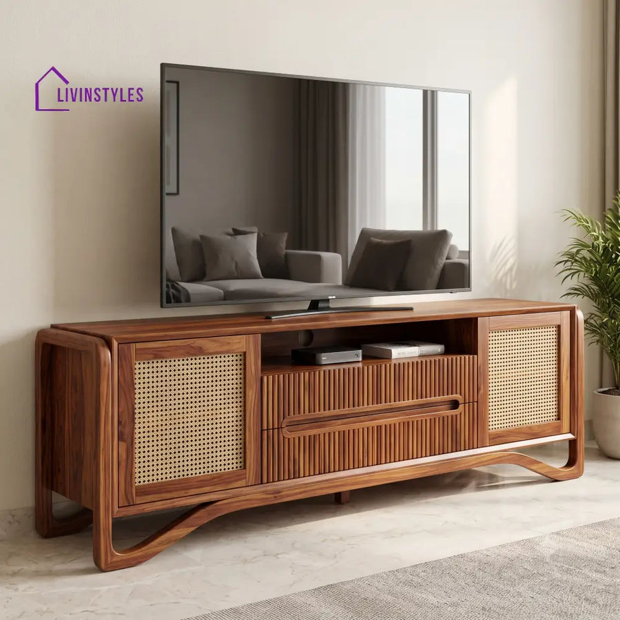 Maureen Solid Sheesham Wood Tv Unit for Living Room | Tv Cabinet | Tv Console Unit