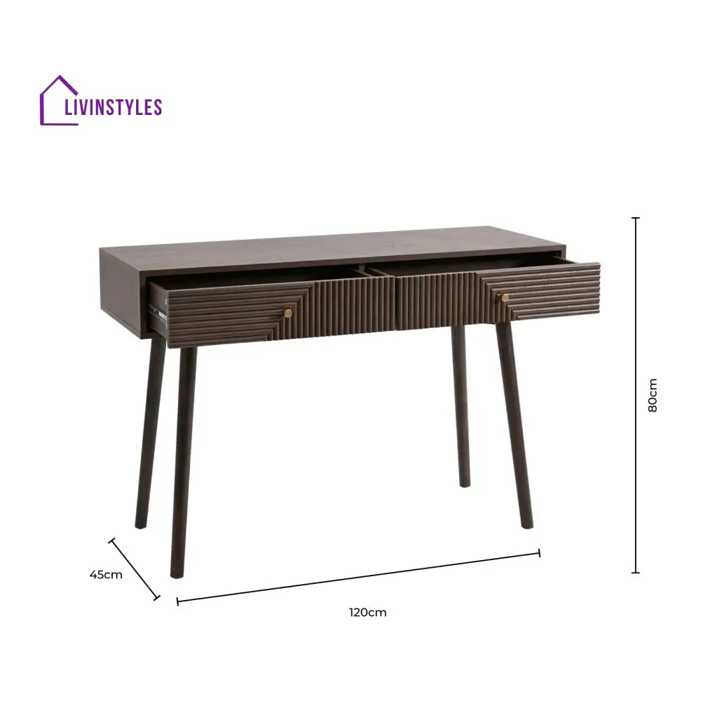 Mauricio Dressing Table Console - Natural Wood - Dressing Table