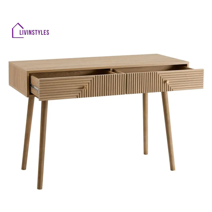 Mauricio Dressing Table Console - Natural Wood - Dressing Table