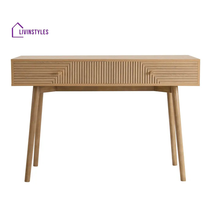 Mauricio Dressing Table Console - Natural Wood - Dressing Table
