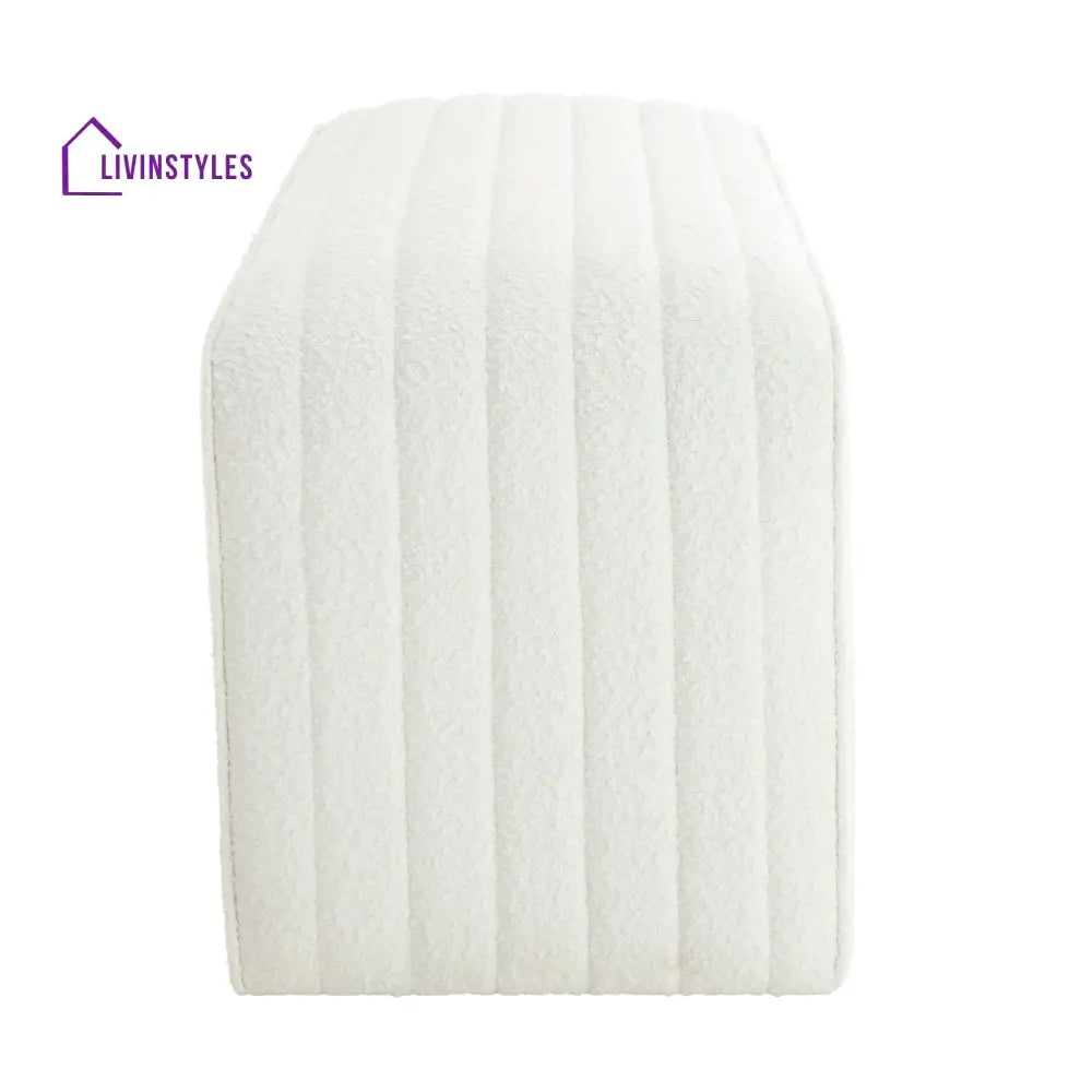 Mauro Rosewood Panelled Bench - Boucle Ivory End of Bed Ottomans