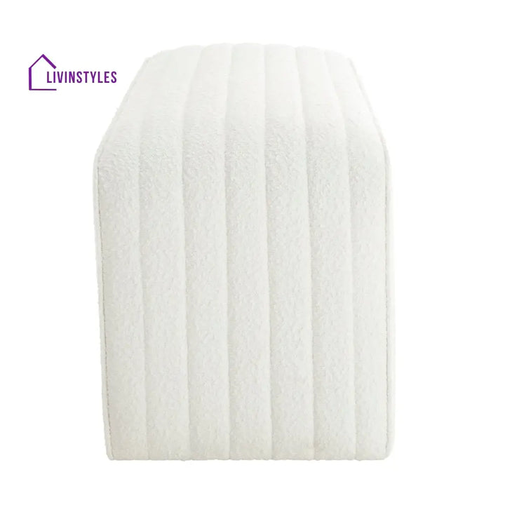 Mauro Rosewood Panelled Bench - Boucle Ivory End of Bed Ottomans