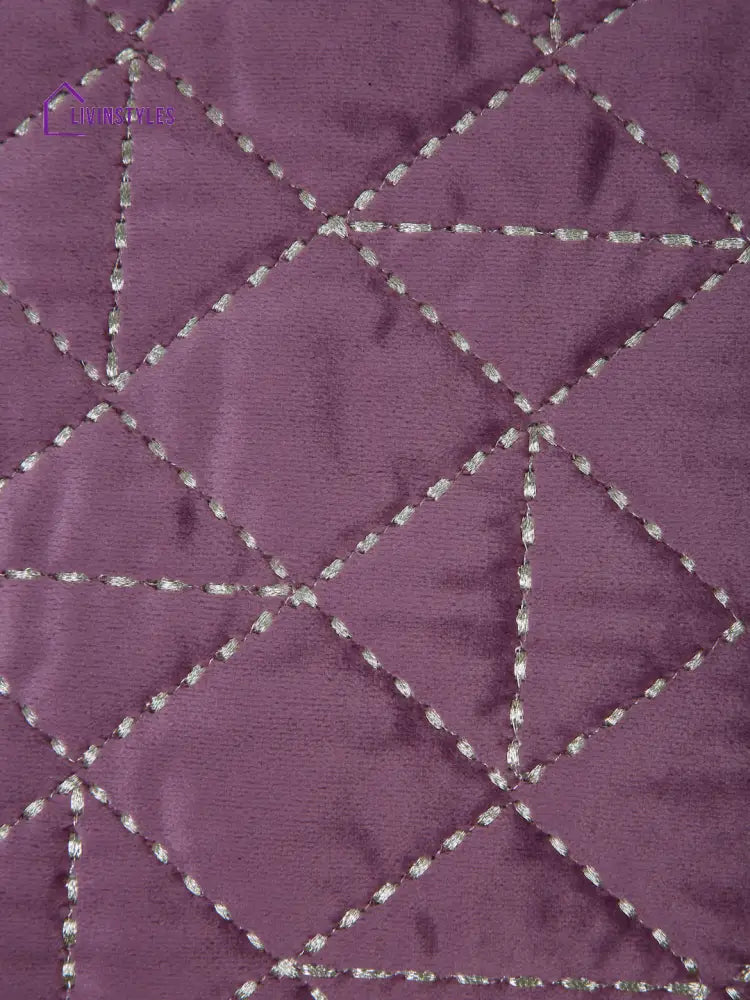 Mauve Color Set Of 2 Quilted Cushion Cover (12X20 Inch)