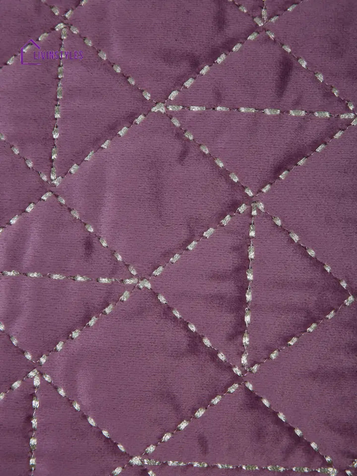 Mauve Color Set Of 2 Quilted Cushion Cover (12X20 Inch)