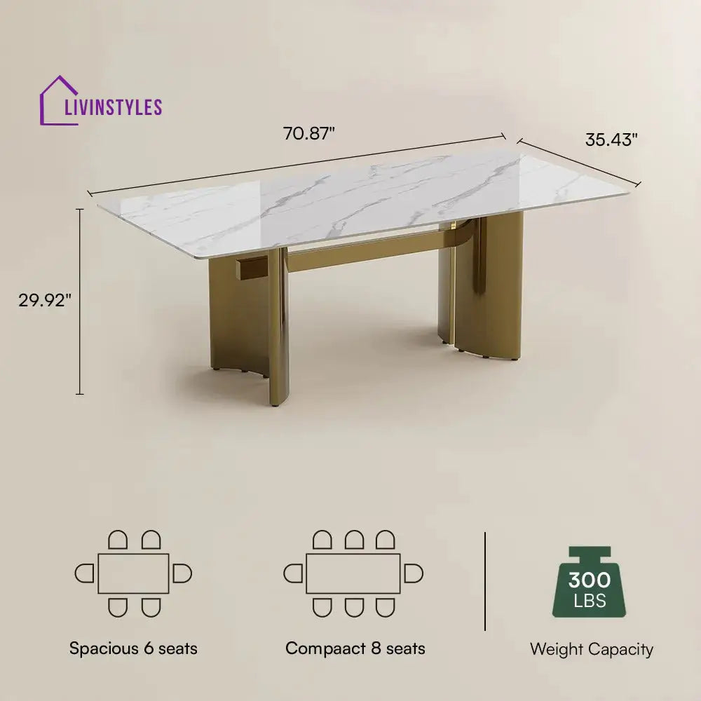 Maxim Modern Rectangular Dining Table Set for 6