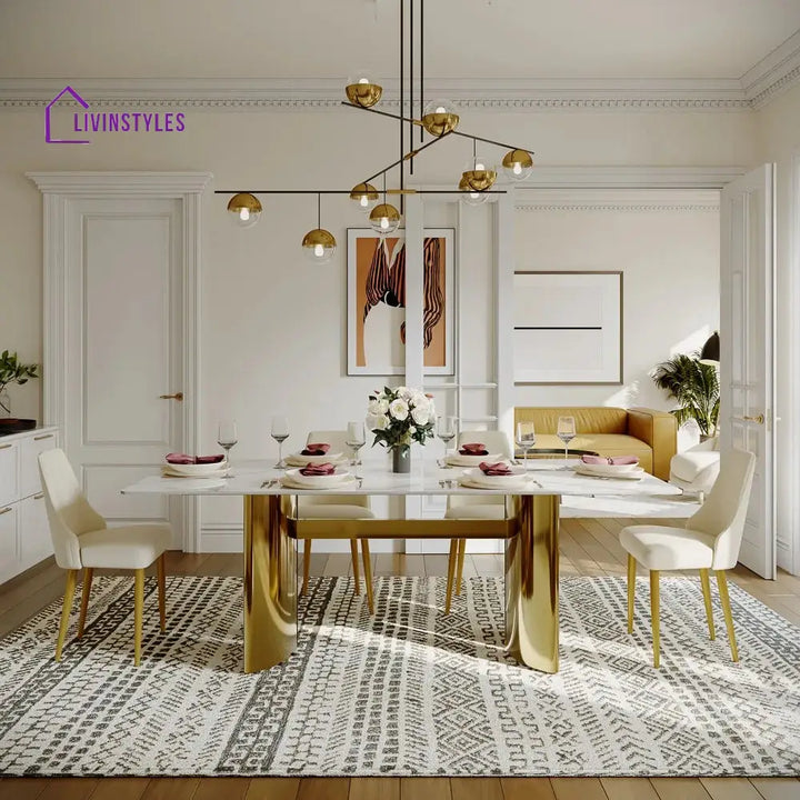 Maxim Modern Rectangular Dining Table Set for 6