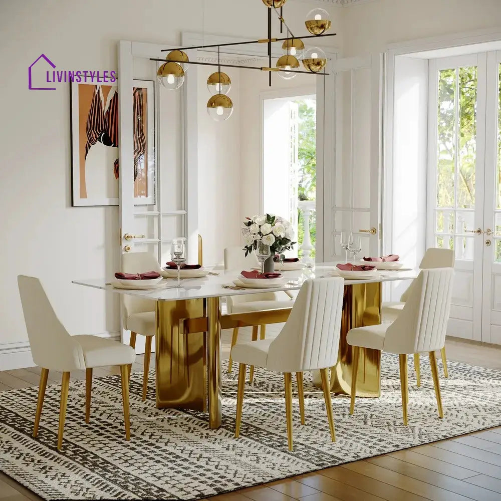 Maxim Modern Rectangular Dining Table Set for 6