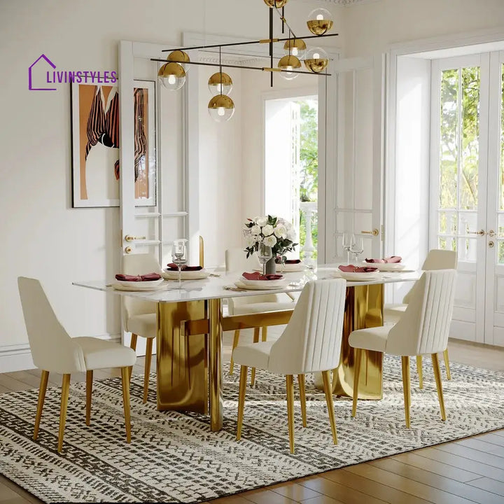 Maxim Modern Rectangular Dining Table Set for 6