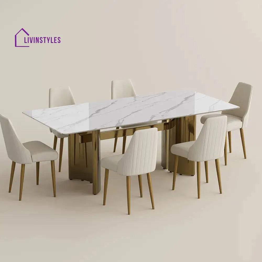 Maxim Modern Rectangular Dining Table Set for 6