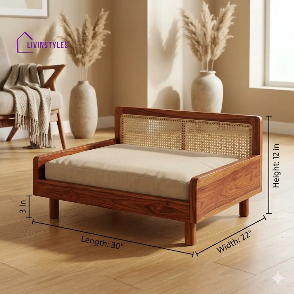 Maxim Solid Sheesham Wood Pet Daybed | Cat Bed | Dog Bed