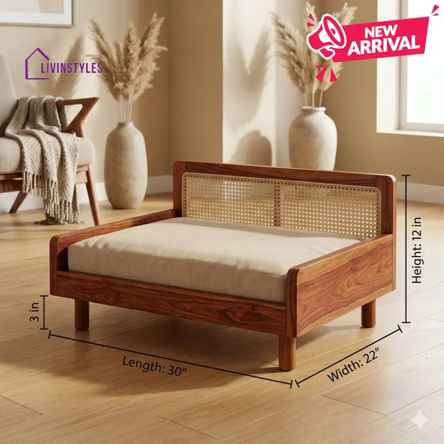 Maxim Solid Sheesham Wood Pet Daybed | Cat Bed | Dog Bed