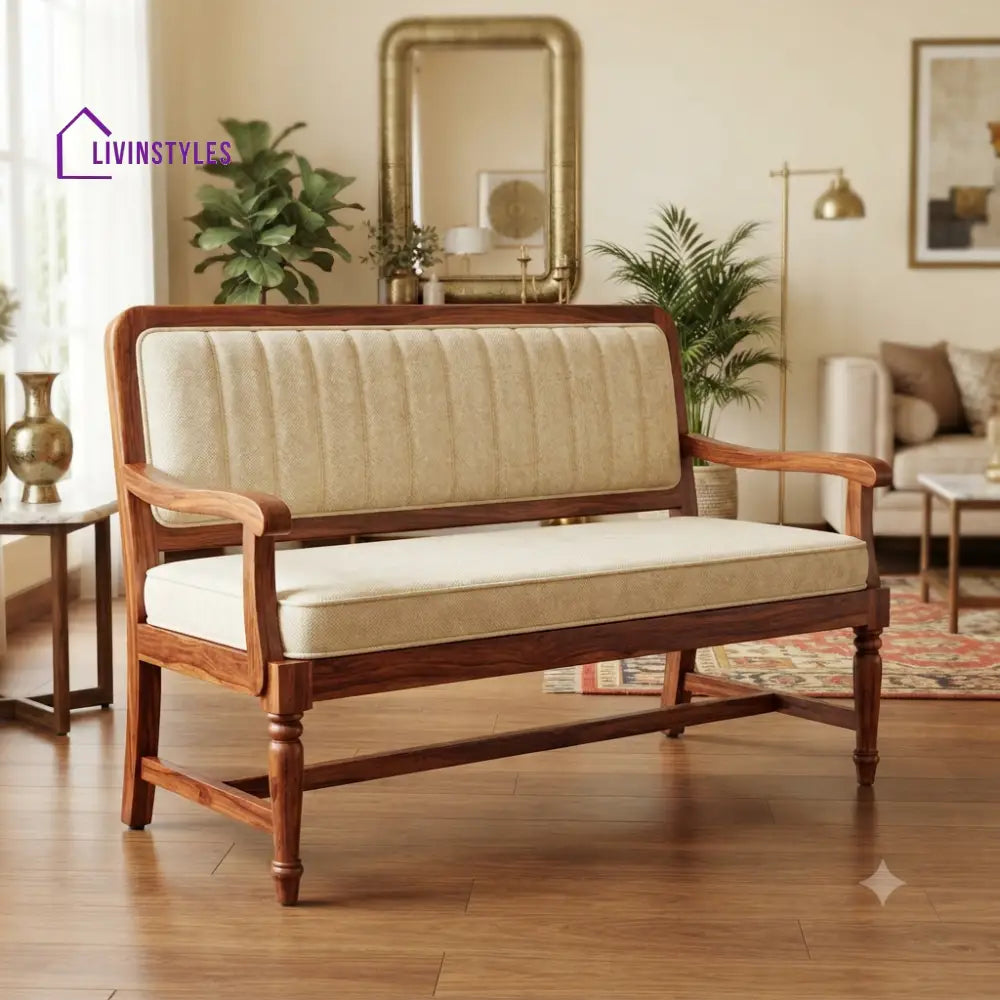 Maxime Wooden Bench for Living Room | Bedroom | Extra Seating