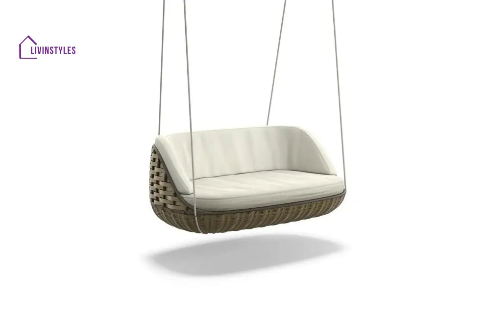 Mazzi Double Seater Hanging Swing Without Stand For Balcony Garden Swing - Olive - Swings