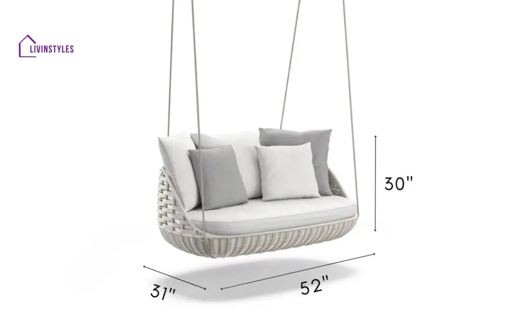 Mazzi Double Seater Hanging Swing Without Stand For Balcony Garden Swing - Swings