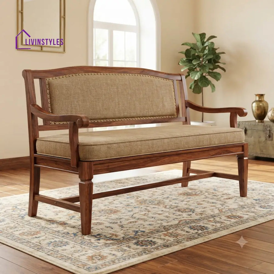 Mcbeth Wooden Bench for Living Room | Bedroom | Extra Seating