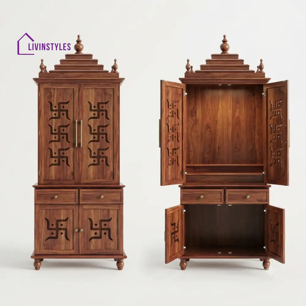 Medha Premium Solid Wood Home Temple | Pooja Mandir for Home