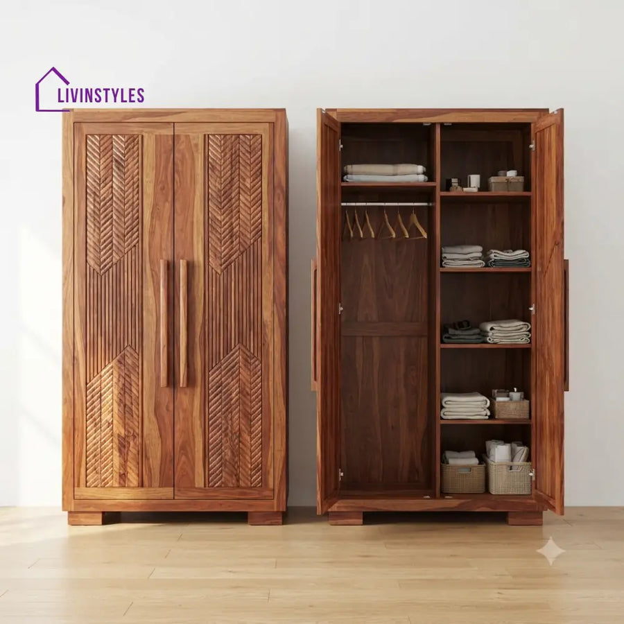 Medha Wooden Wardrobe for Clothes | Cupboard for Clothes
