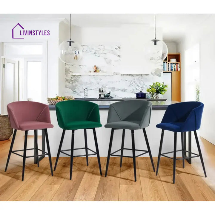 Luxurious Comfy Velvet Counter Bar Chair / Long
