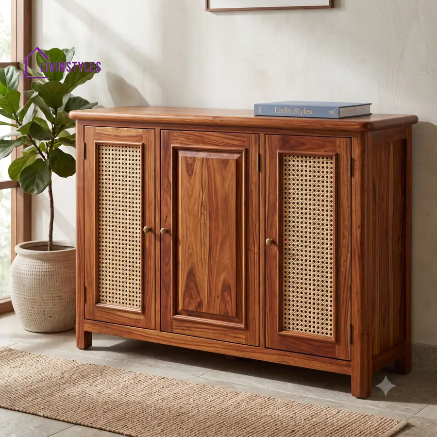 Meena Sheesham Wood Shoe Rack | Wooden Shoe Cabinet
