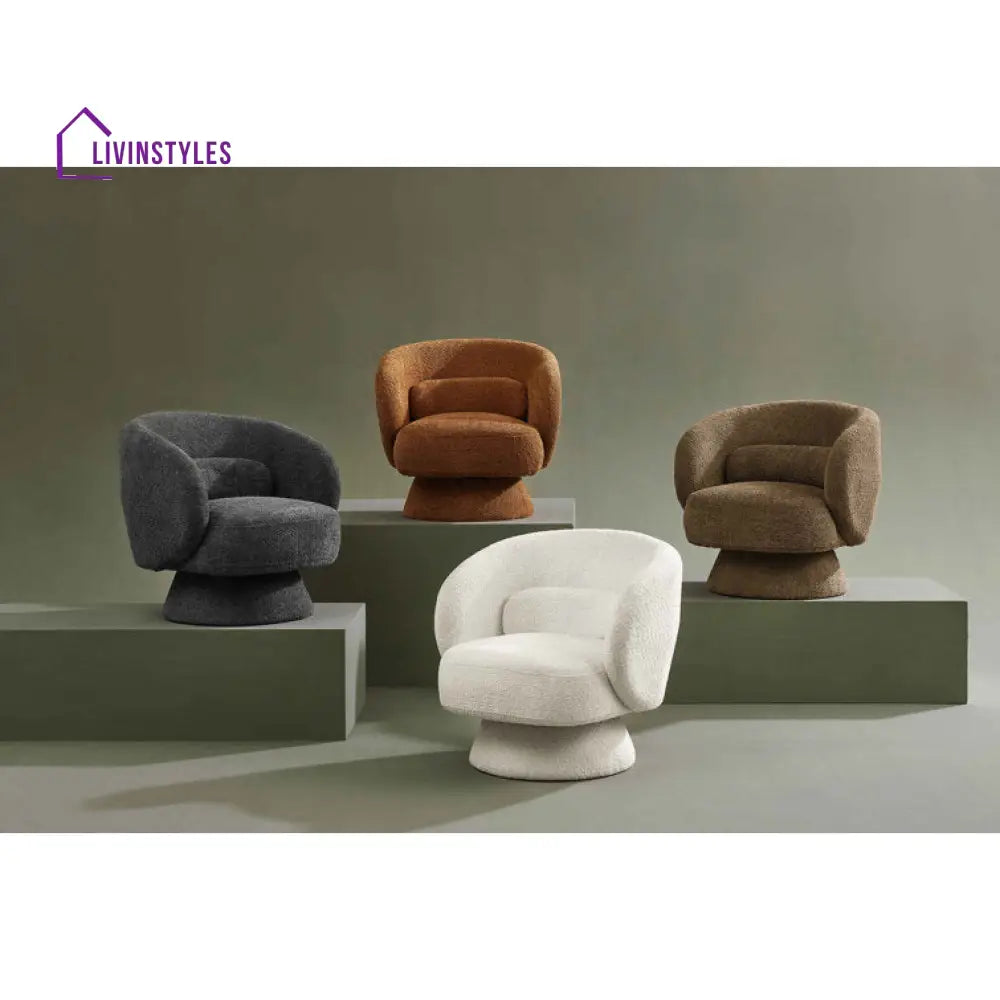 Meenakshi Solid Wood and Fabric Arm Chair | Living Room Chair | Lounge Chair