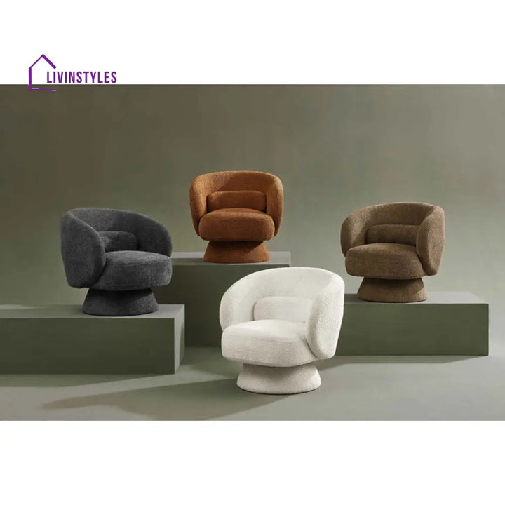 Meenakshi Solid Wood and Fabric Arm Chair | Living Room Chair | Lounge Chair