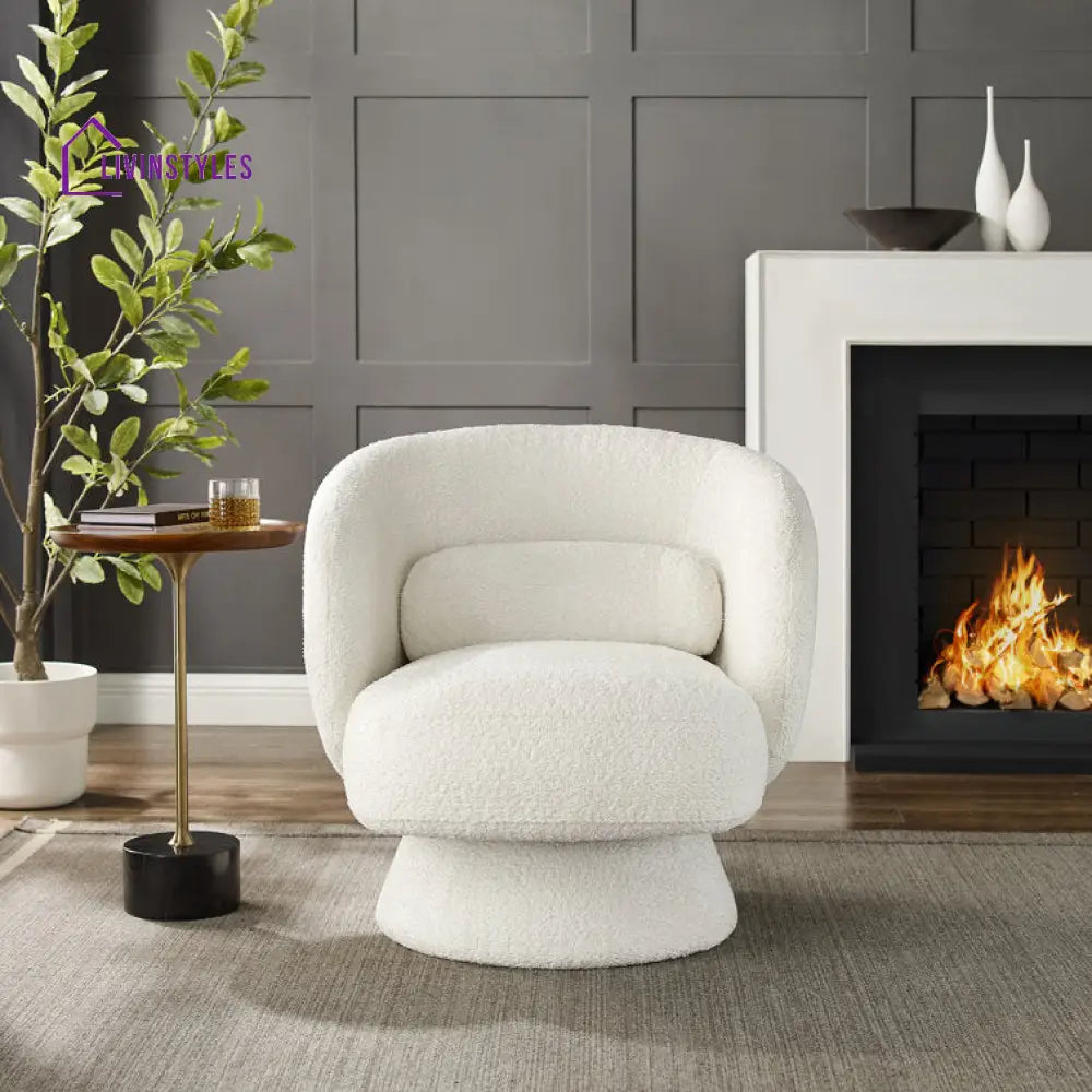 Meenakshi Solid Wood and Fabric Arm Chair | Living Room Chair | Lounge Chair