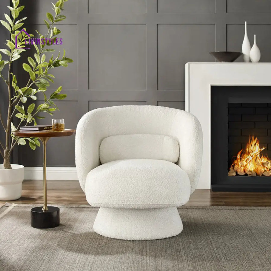 Meenakshi Solid Wood and Fabric Arm Chair | Living Room Chair | Lounge Chair