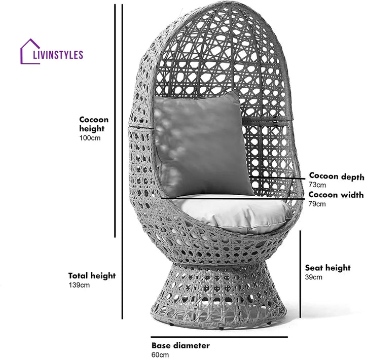 Nerida Rattan Cocoon Chair Garden Seating > Egg Chair