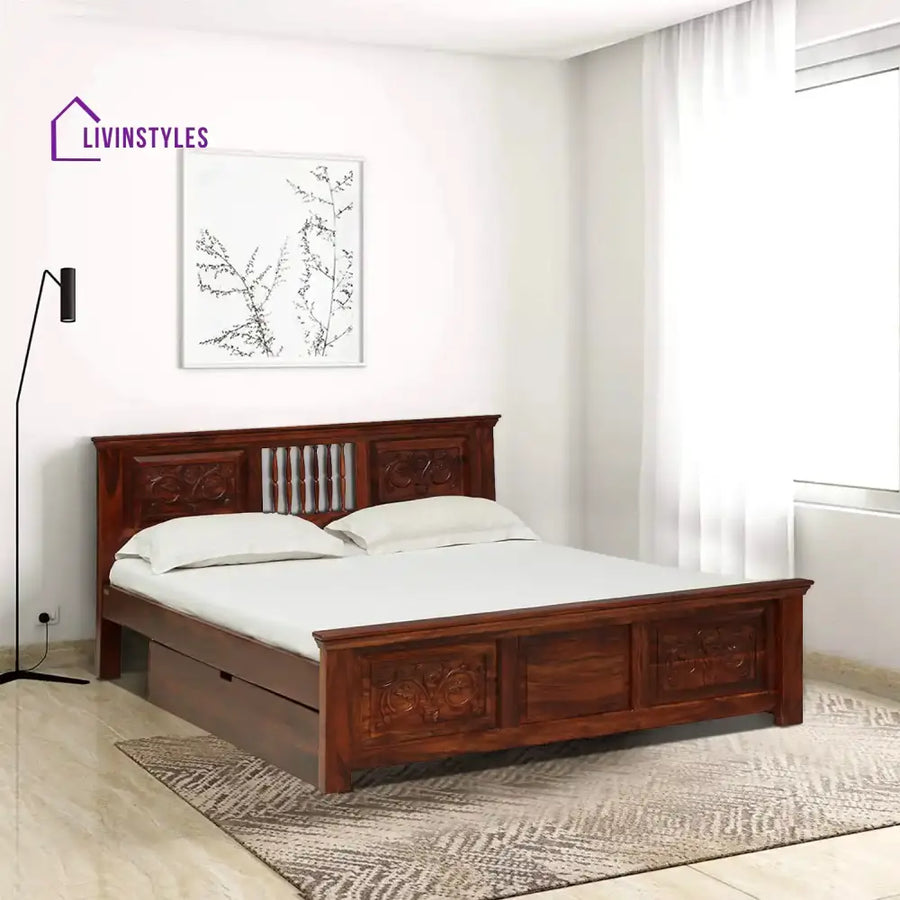 Devanti Traditional Solid Wood Beds Queen / Honey Bedroom Furniture Sets