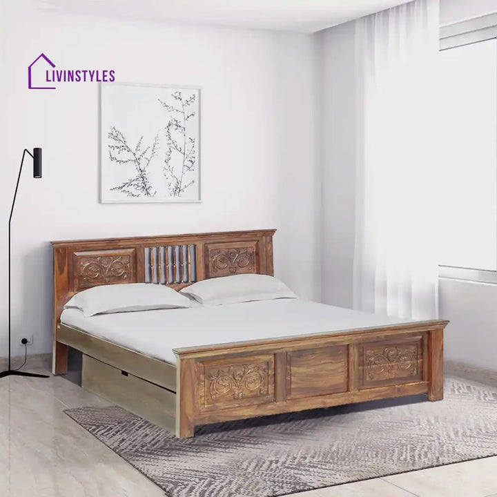 Devanti Traditional Solid Wood Beds Queen / Natural Bedroom Furniture Sets