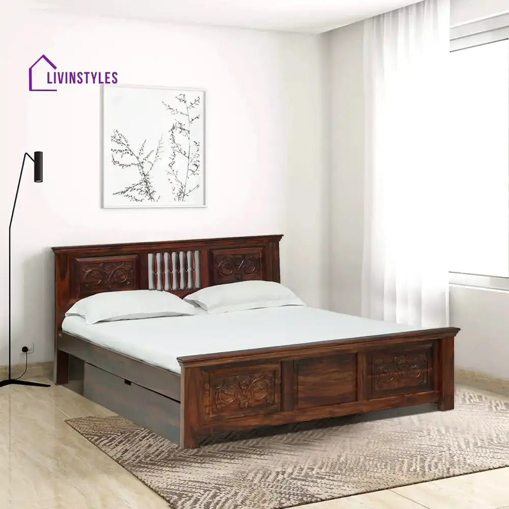 Devanti Traditional Solid Wood Beds Queen / Teak Bedroom Furniture Sets
