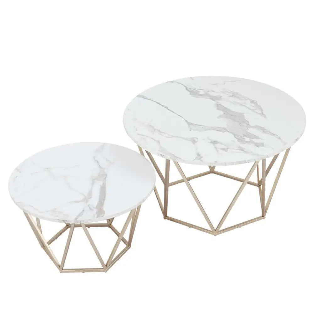 Megan Metal And Marble Top Coffee Table