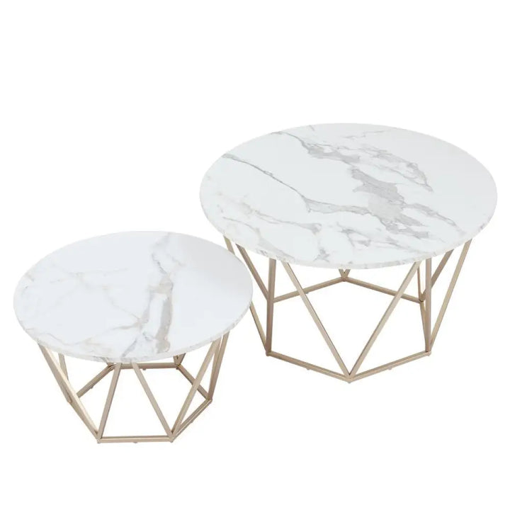 Megan Metal And Marble Top Coffee Table