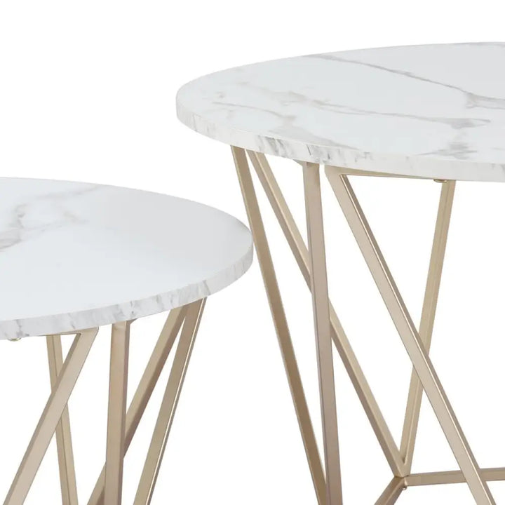 Megan Metal And Marble Top Coffee Table