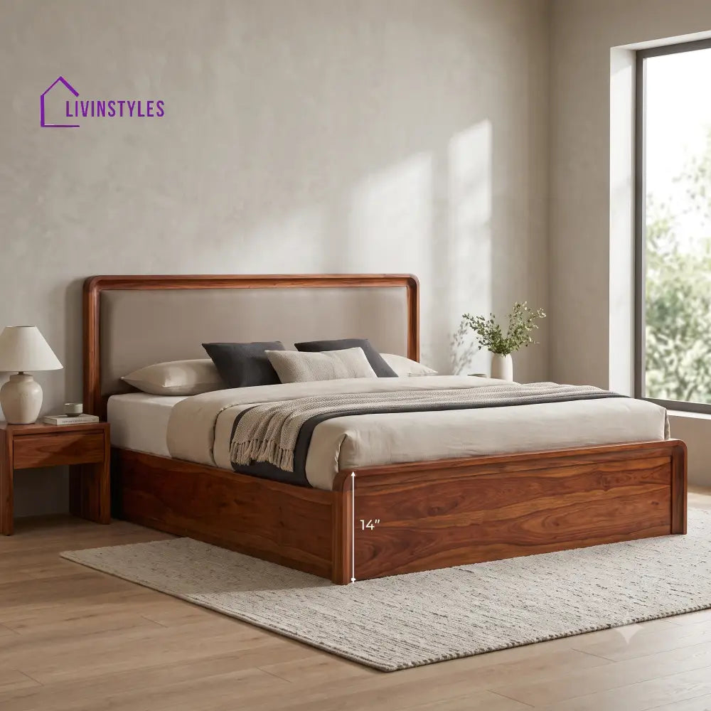 Megha Wooden Bed | Solid Wood Double Bed | Wooden King size bed & Wooden Queen size bed