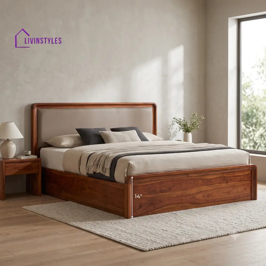 Megha Wooden Bed | Solid Wood Double Bed | Wooden King size bed & Wooden Queen size bed