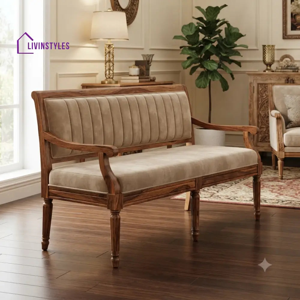 Meher Wooden Bench for Living Room | Bedroom | Extra Seating
