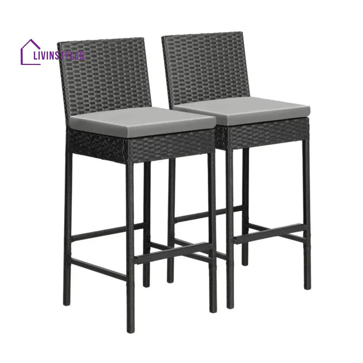 Mei 4-Piece Outdoor Rattan Wicker Bar Chairs - Bar Chairs