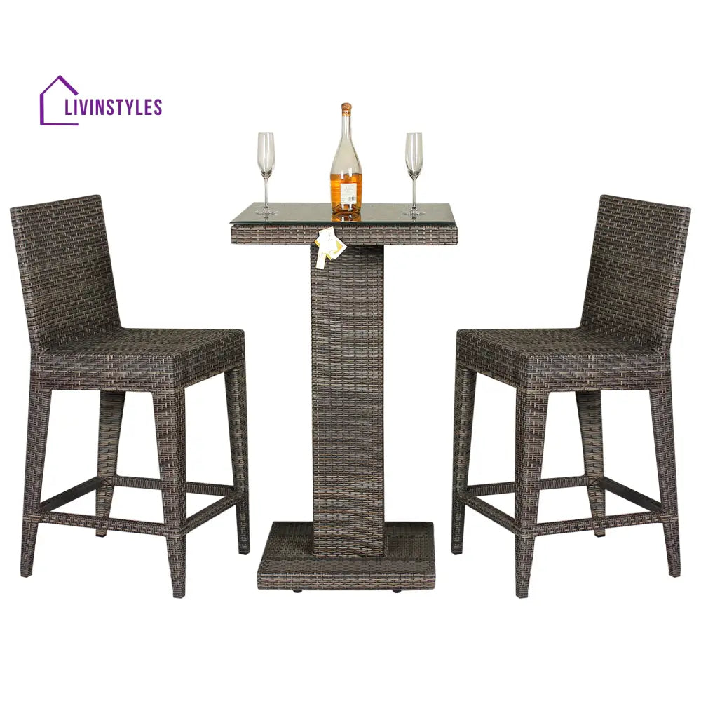 Meier Outdoor Patio Bar Sets 2 Chairs and 1 Table (Capicano) - Bar Sets