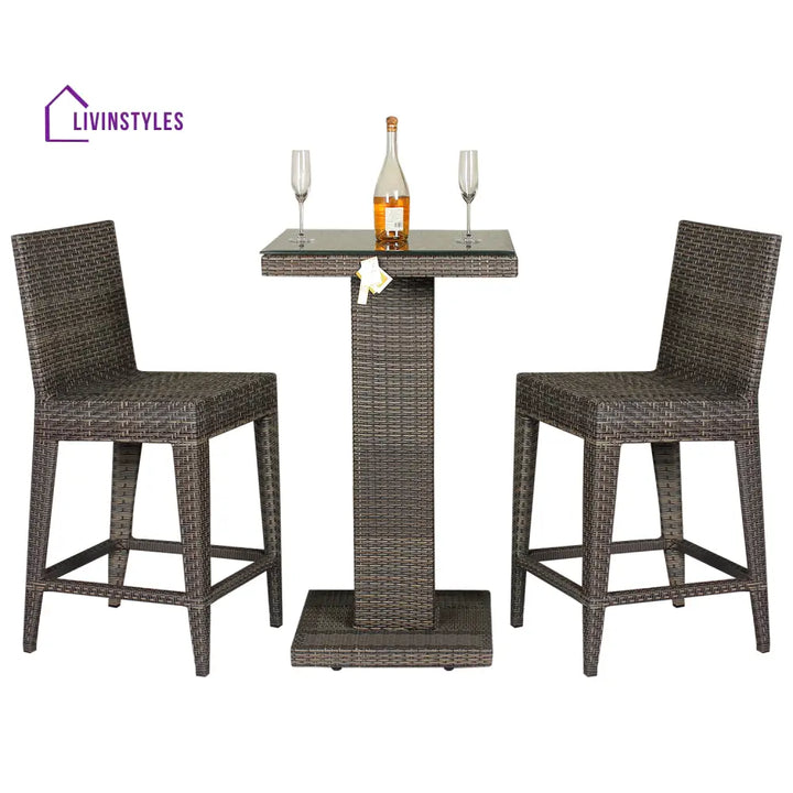Meier Outdoor Patio Bar Sets 2 Chairs and 1 Table (Capicano) - Bar Sets
