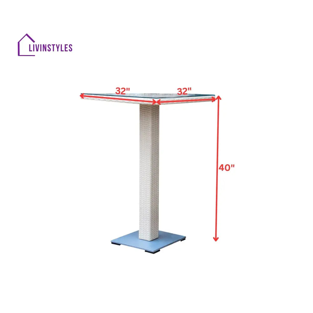 Meier Outdoor Patio Bar Sets 2 Chairs and 1 Table (White) - Bar Sets