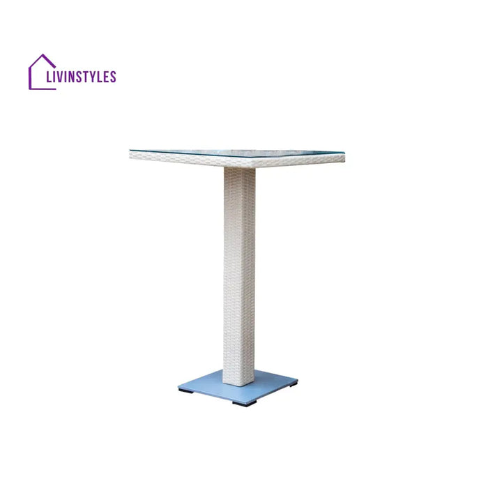 Meier Outdoor Patio Bar Sets 2 Chairs and 1 Table (White) - Bar Sets