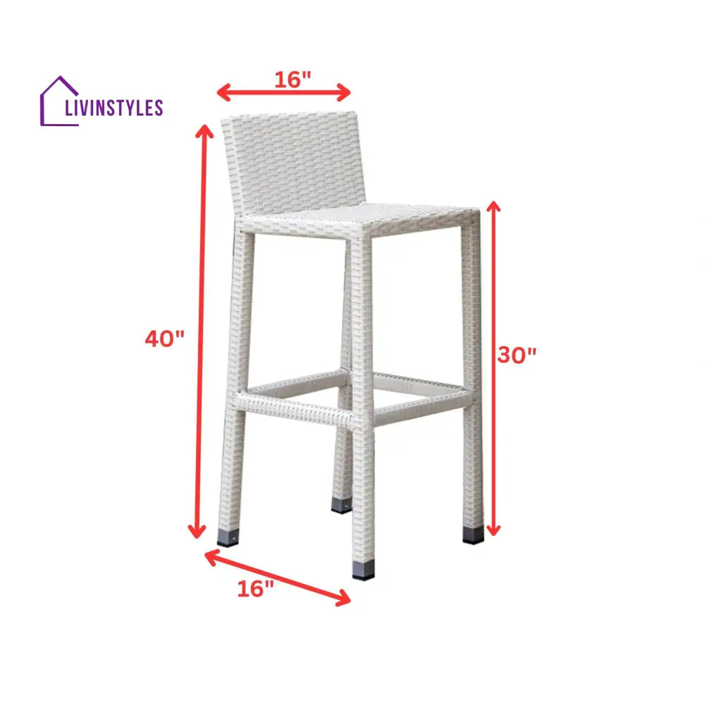 Meier Outdoor Patio Bar Sets 2 Chairs and 1 Table (White) - Bar Sets