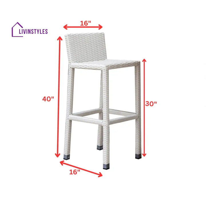 Meier Outdoor Patio Bar Sets 2 Chairs and 1 Table (White) - Bar Sets