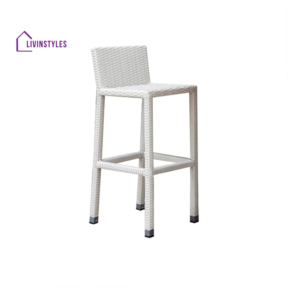 Meier Outdoor Patio Bar Sets 2 Chairs and 1 Table (White) - Bar Sets