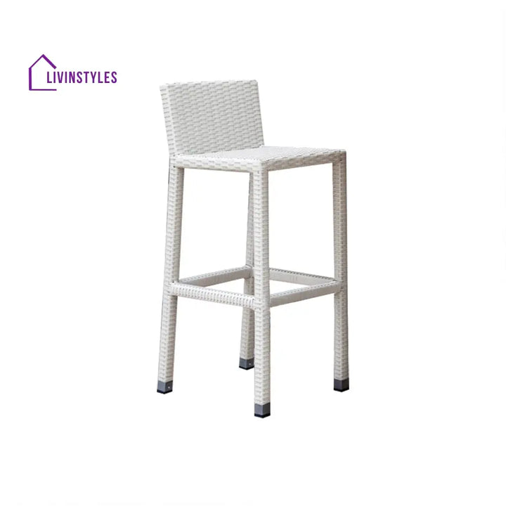 Meier Outdoor Patio Bar Sets 2 Chairs and 1 Table (White) - Bar Sets