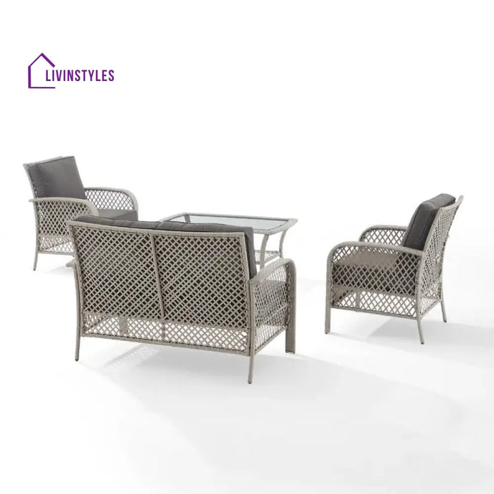Meier Outdoor Sofa Set 2 Seater 2 Single seater and 1 Center Table (Grey) - Sofa Sets